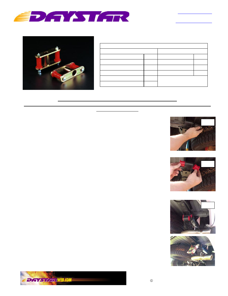 Daystar KJ60013 User Manual | 1 page