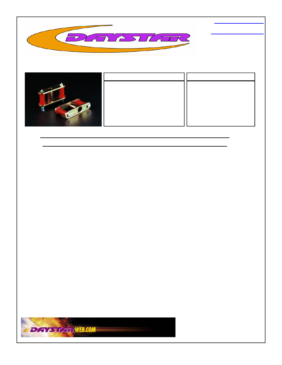 Daystar KJ61003 User Manual | 1 page