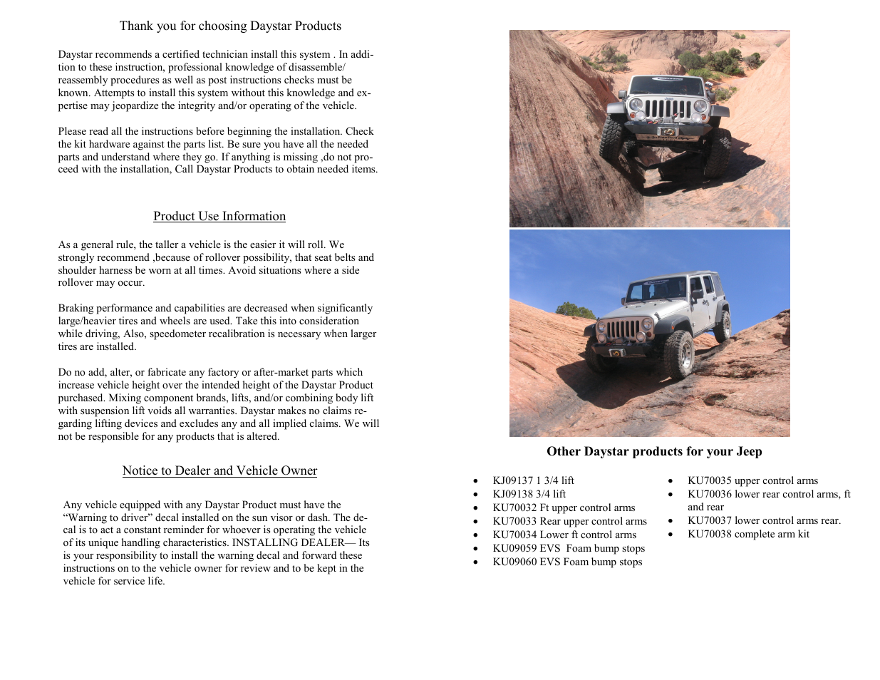 Daystar KJ09156BK-2 User Manual | Page 2 / 4