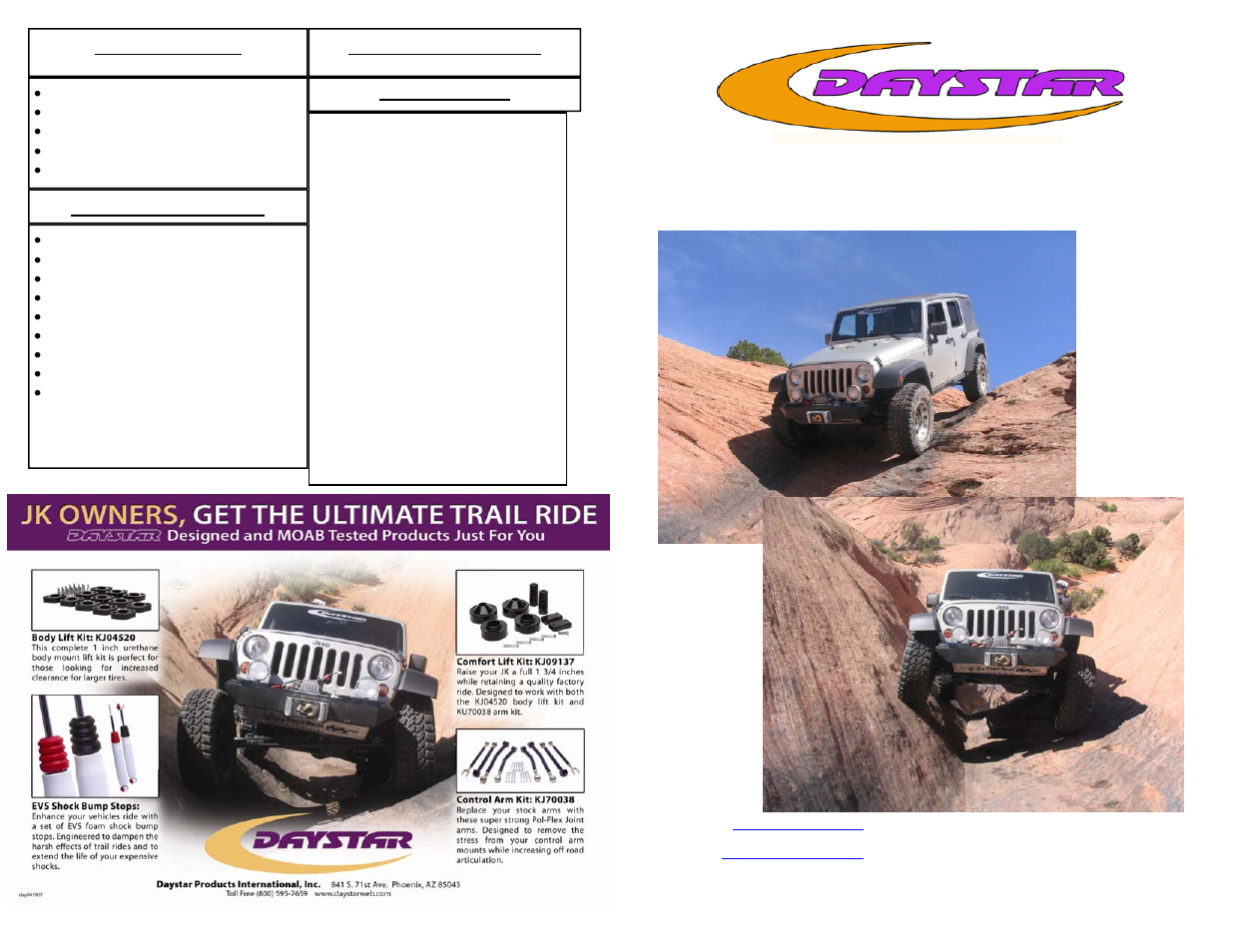 Daystar KJ09153BK User Manual | 6 pages