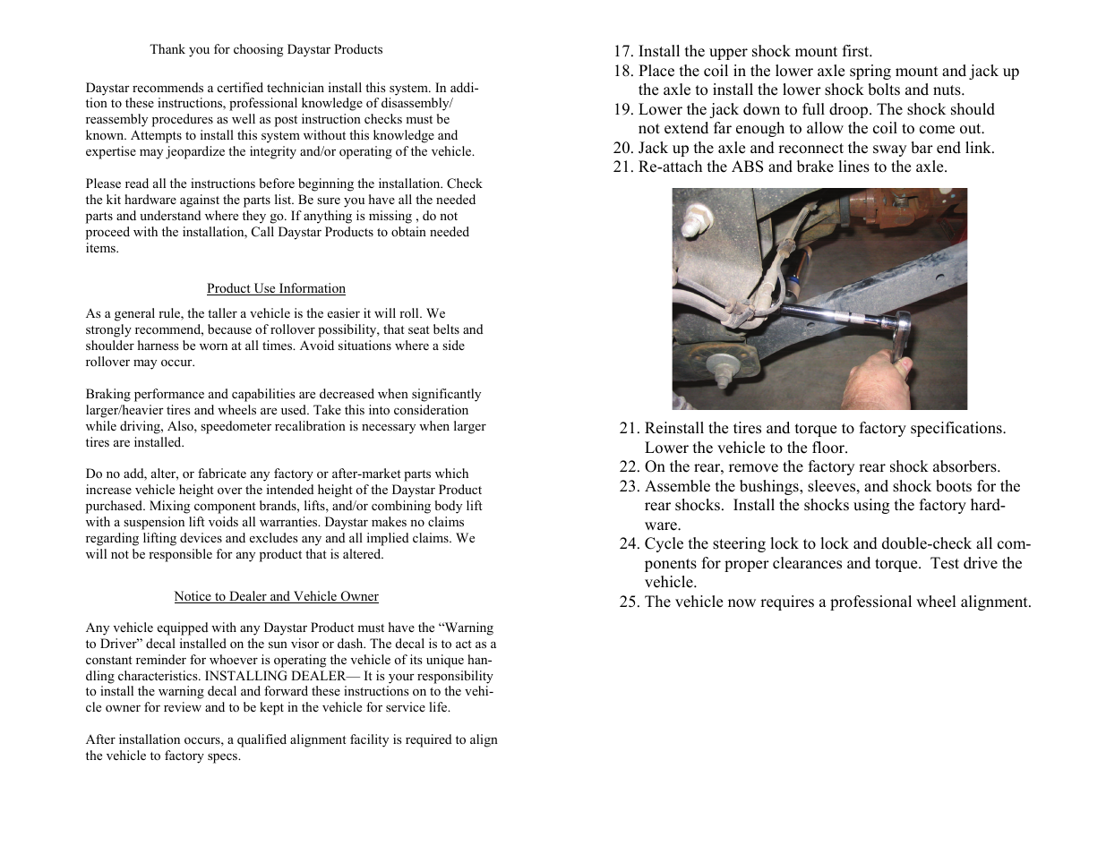 Daystar KC09119 User Manual | Page 2 / 4