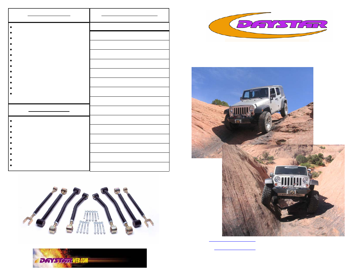 Daystar KU70038BK-2 User Manual | 4 pages