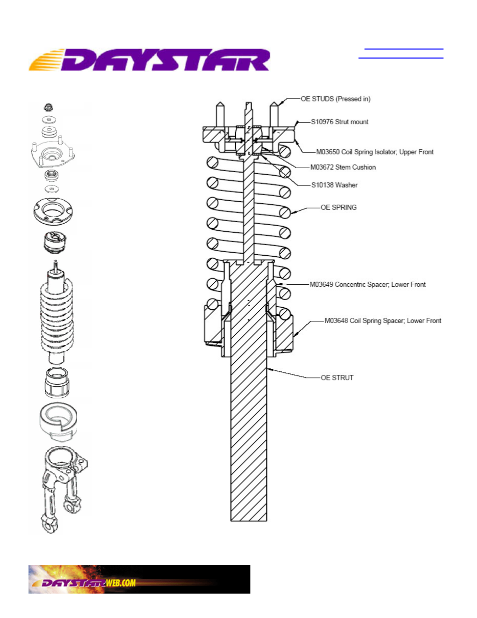 Exploded strut, Cut-away strut | Daystar KJ09132BK User Manual | Page 3 / 4