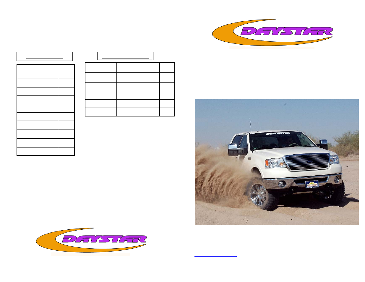 Daystar KF09110-1 User Manual | 4 pages