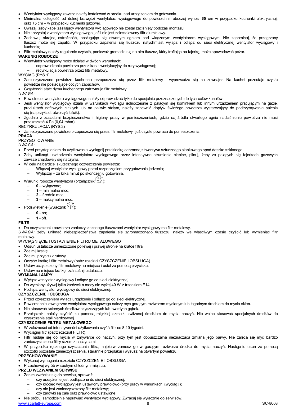 Scarlett SC-8003 User Manual | Page 8 / 19