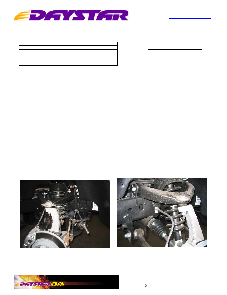 Daystar KC09105BK User Manual | 2 pages