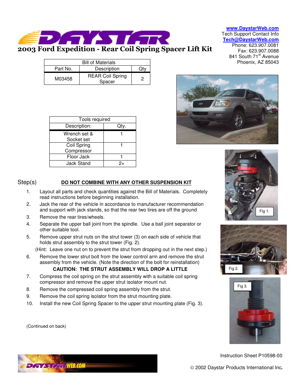 Daystar KF09110-2 User Manual | 2 pages