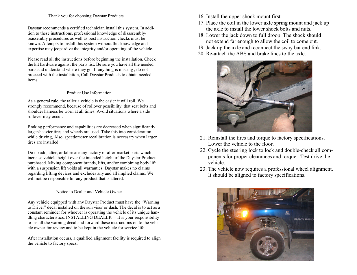 Daystar KC09122-1 User Manual | Page 2 / 4