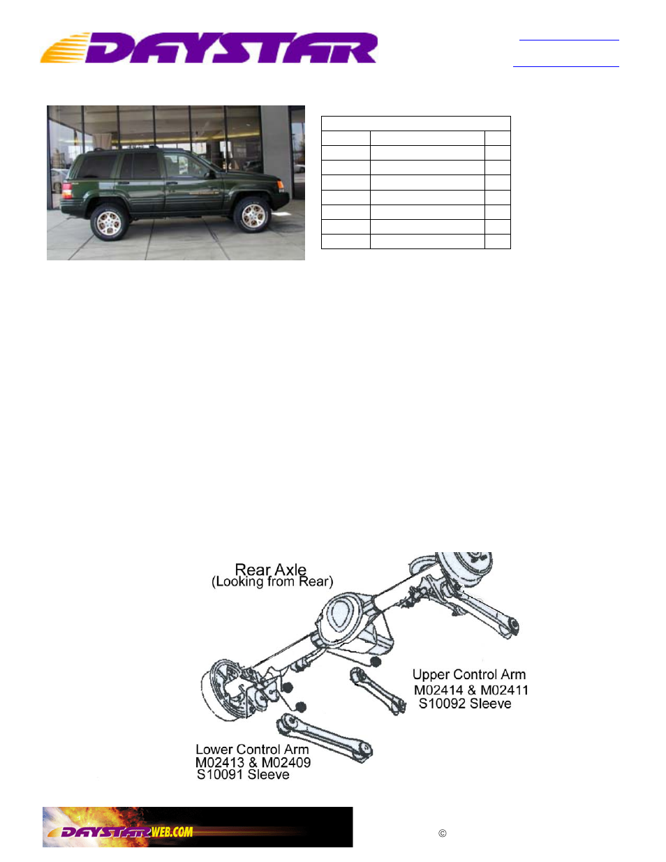 Daystar KJ03002BK User Manual | 1 page