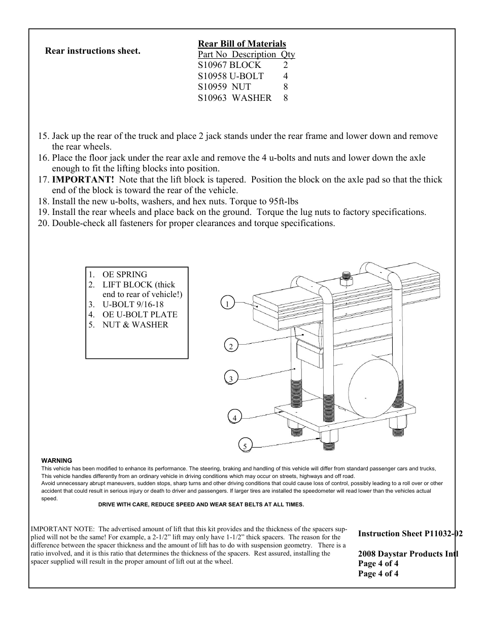Daystar KT09130 User Manual | Page 4 / 4