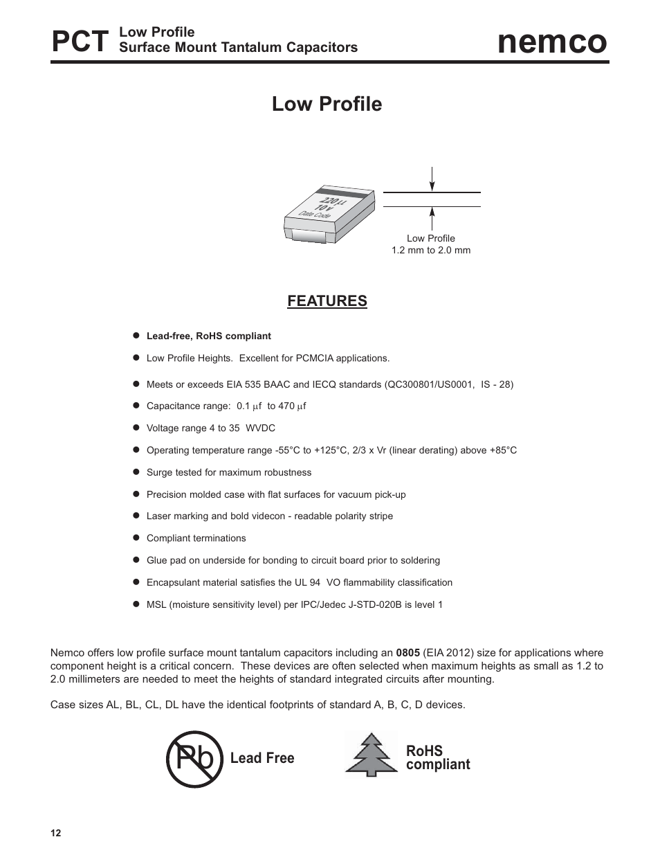 Nemco Electronics PCT Low Profile User Manual | 3 pages