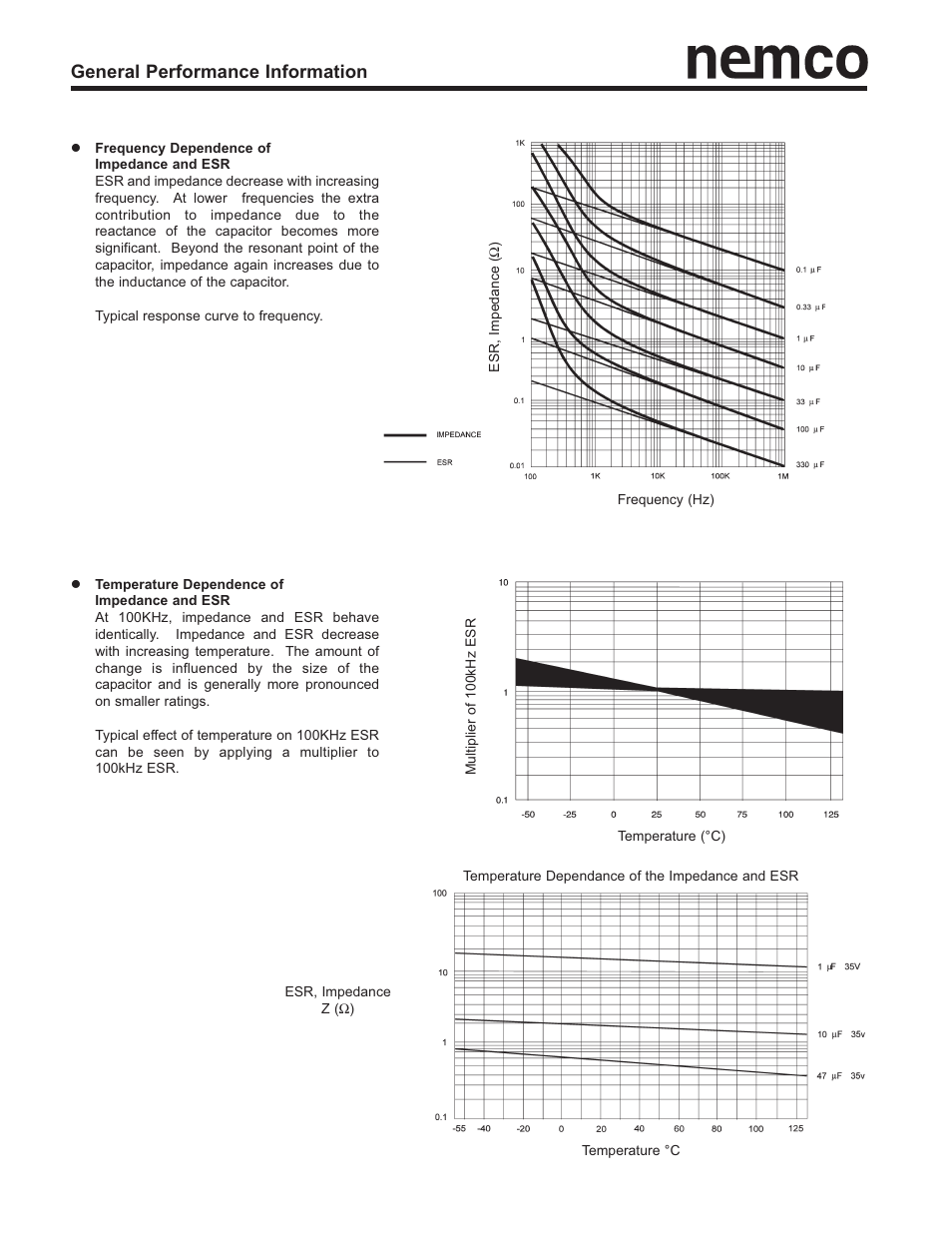 General performance information | Nemco Electronics Performance Info User Manual | Page 5 / 12