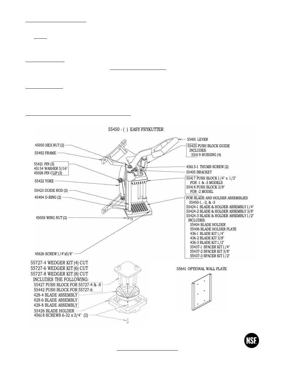 Nemco food equipment | Nemco Food Equipment Easy FryKutter - Operations Manual User Manual | Page 2 / 2