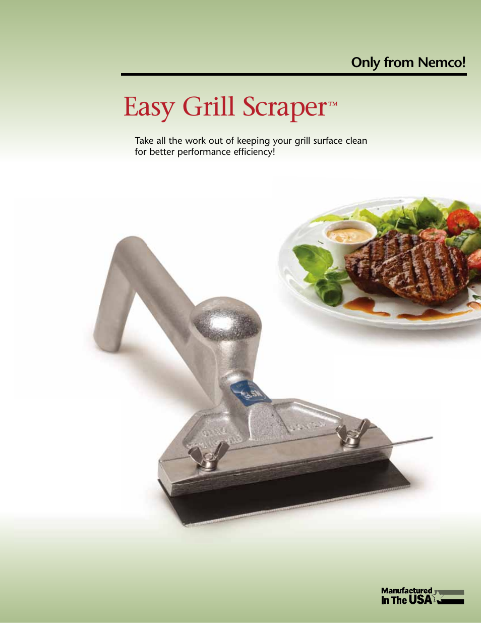 Nemco Food Equipment Easy Grill Scraper - Spec Sheet User Manual | 2 pages