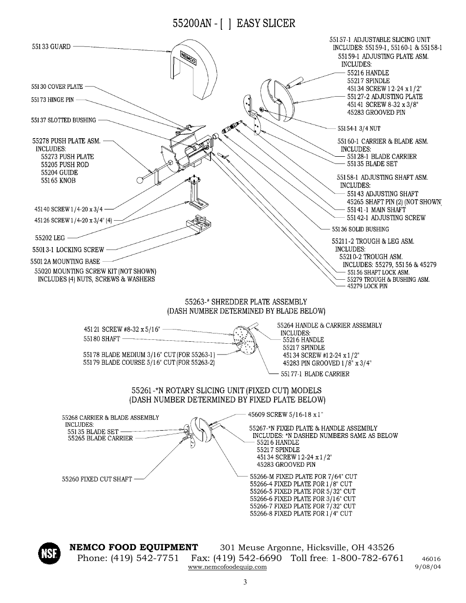 Nemco Food Equipment Easy Slicer Vegetable Slicer - Operations Manual User Manual | Page 3 / 3