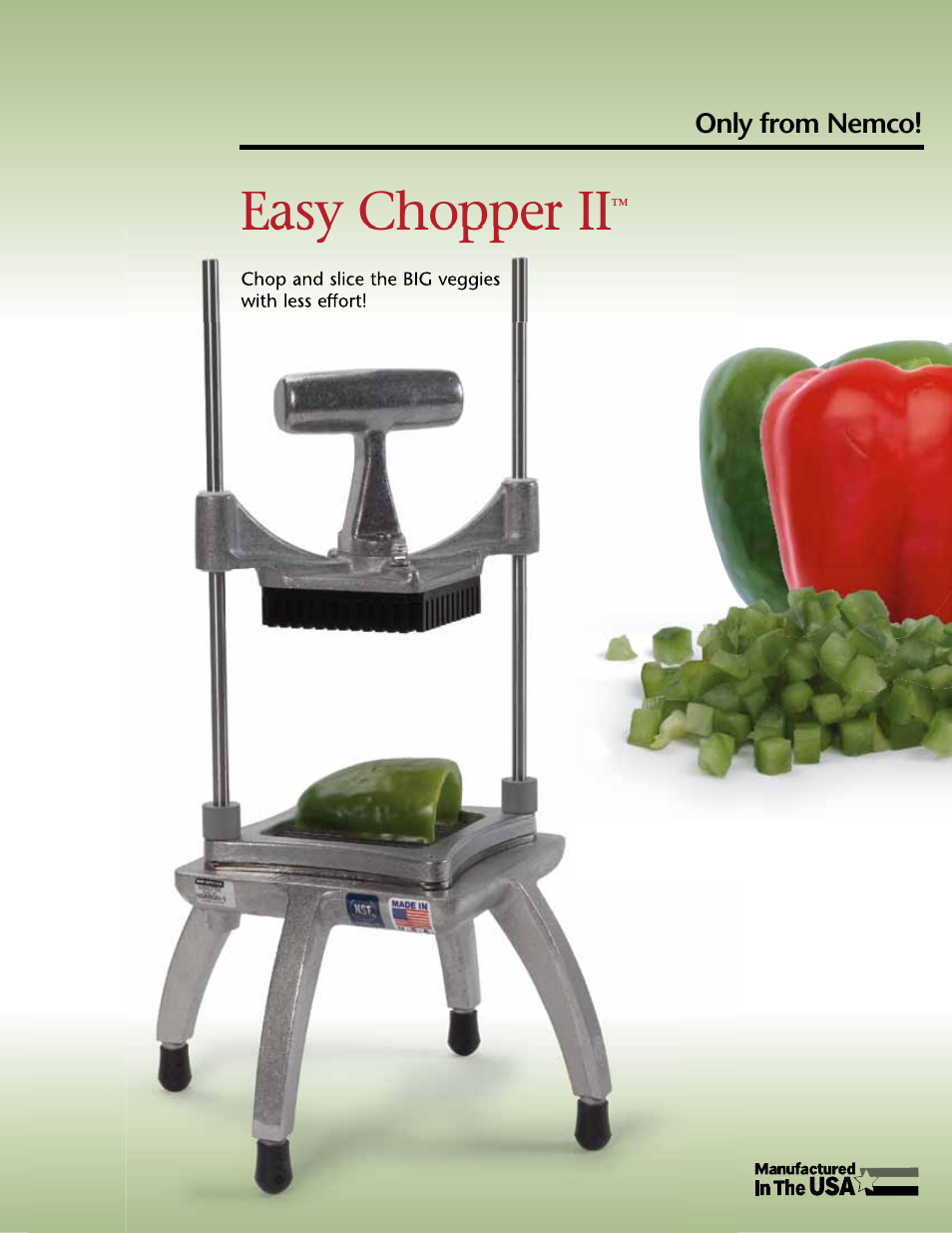 Nemco Food Equipment Easy Chopper II - Spec Sheet User Manual | 2 pages