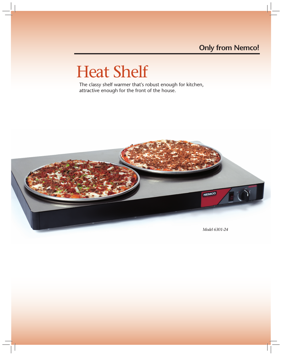 Nemco Food Equipment Heat Shelf - Spec Sheet User Manual | 2 pages