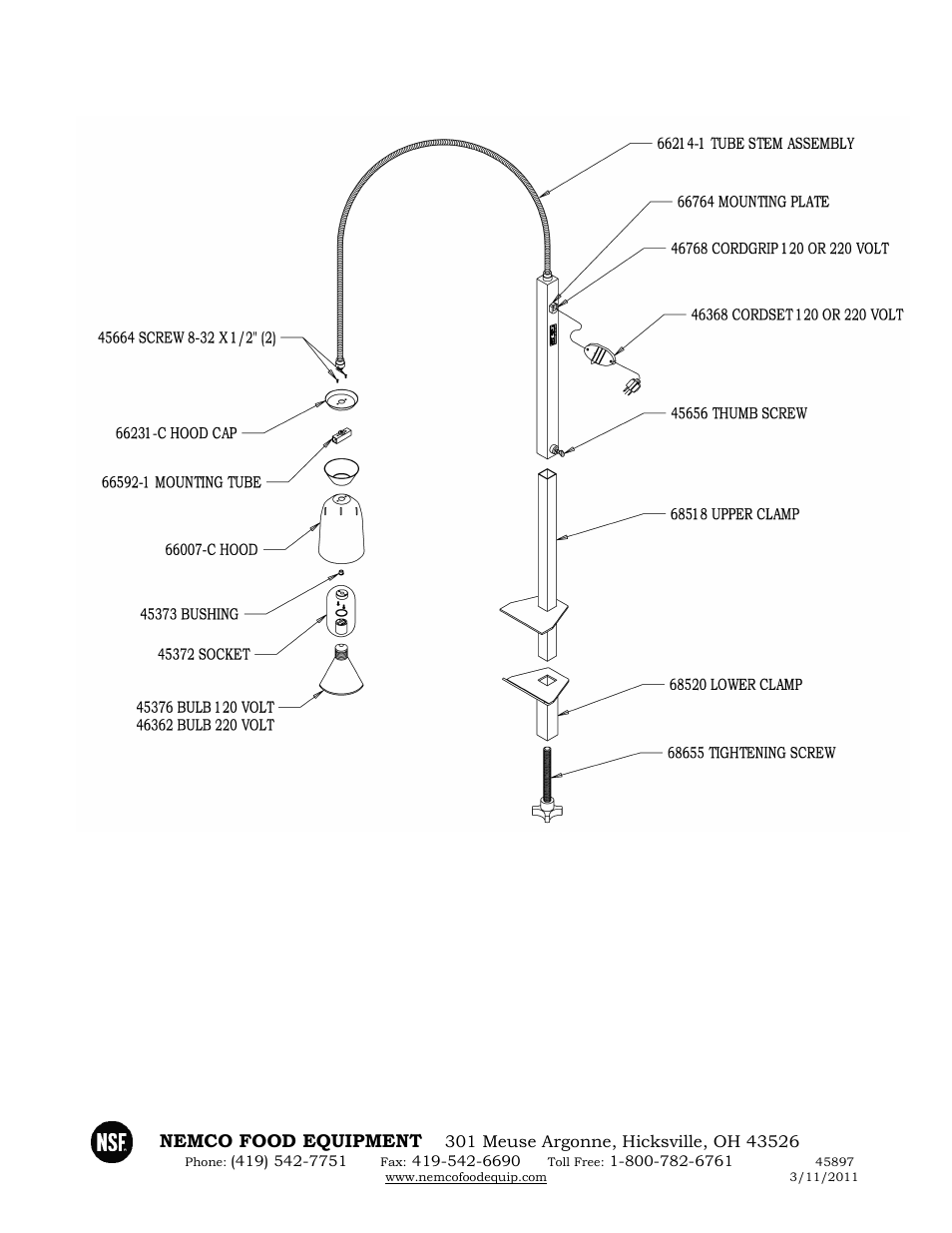Nemco Food Equipment Infrared Bulb Warmers 6004-4C - Operations Manual User Manual | Page 2 / 2