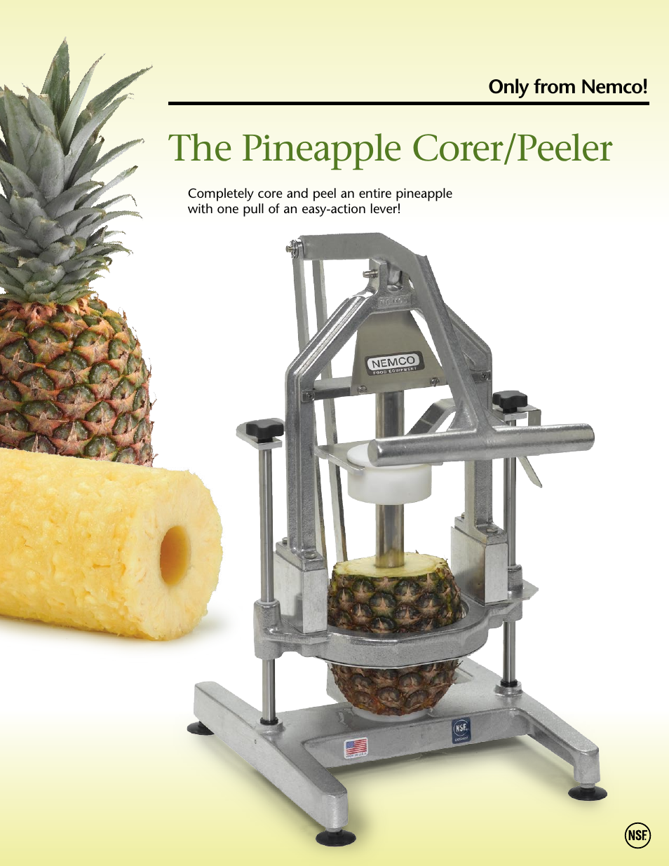 Nemco Food Equipment Easy Pineapple Corer_Peeler - Spec Sheet User Manual | 2 pages