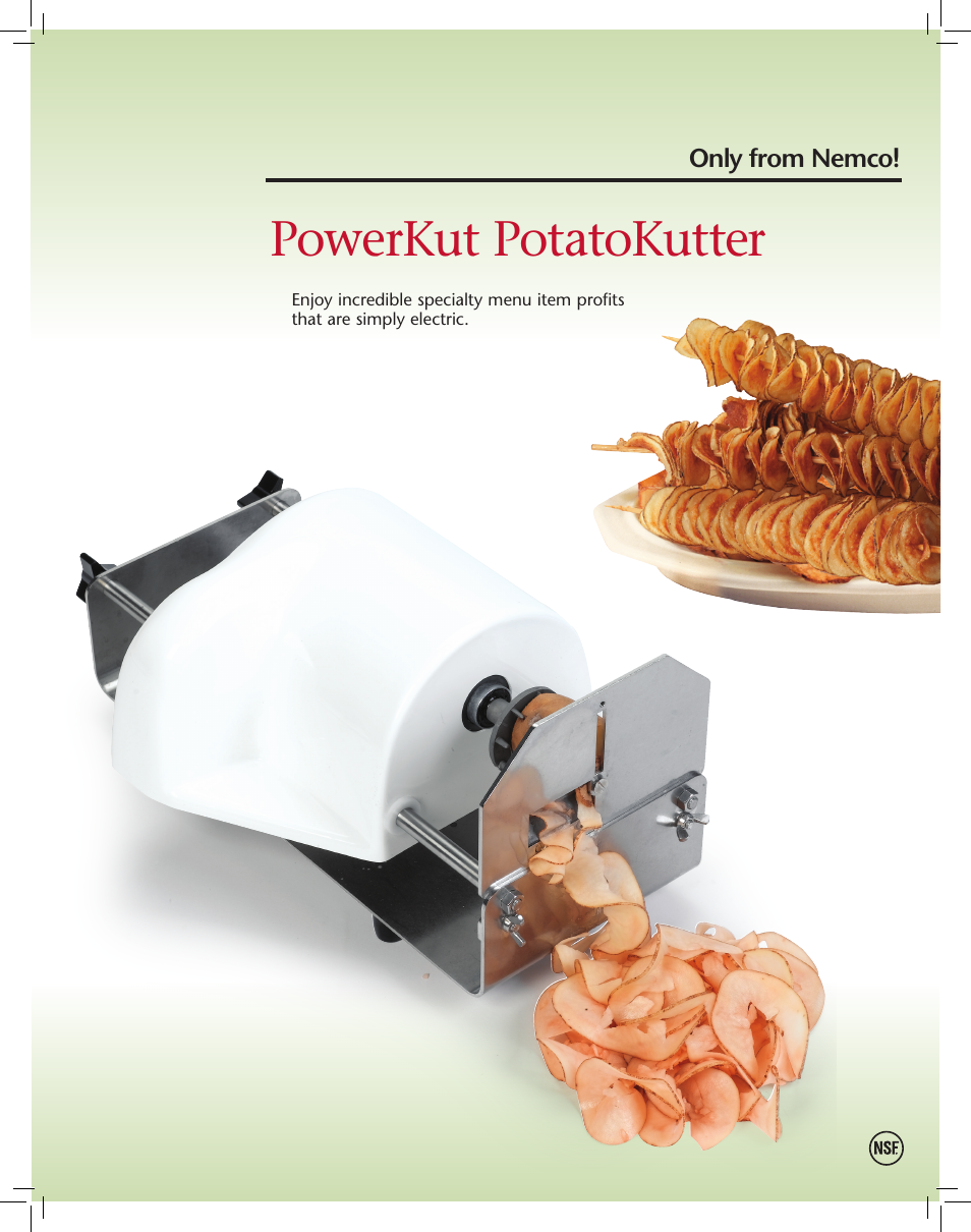 Nemco Food Equipment PowerKut Food Cutter - Spec Sheet User Manual | 2 pages