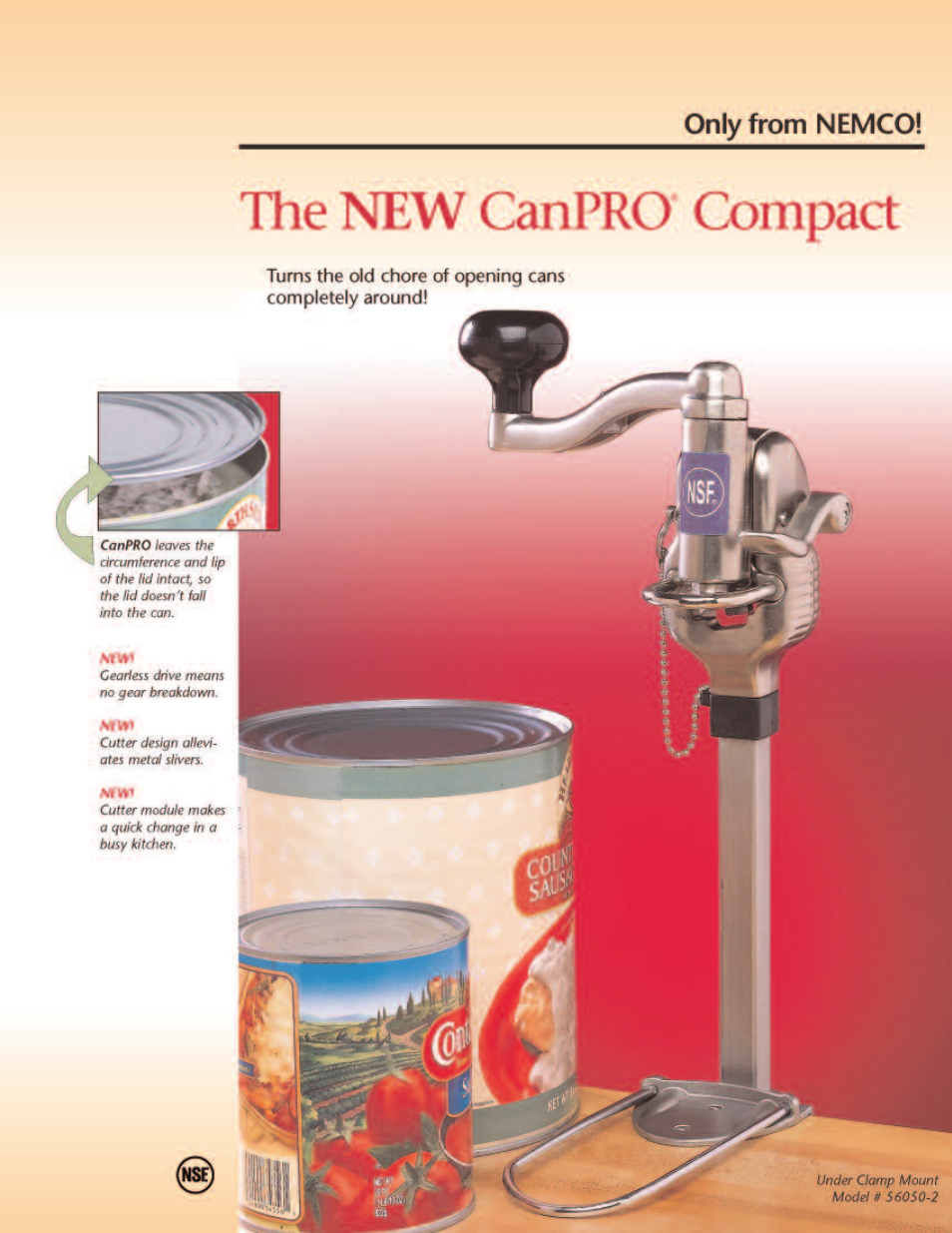 Nemco Food Equipment CanPRO Compact Can Opener - Spec Sheet User Manual | 2 pages