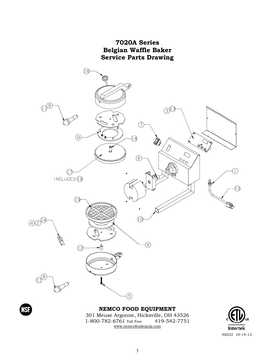 Nemco Food Equipment Belgian Waffle Bakers - Operations Manual User Manual | Page 3 / 3