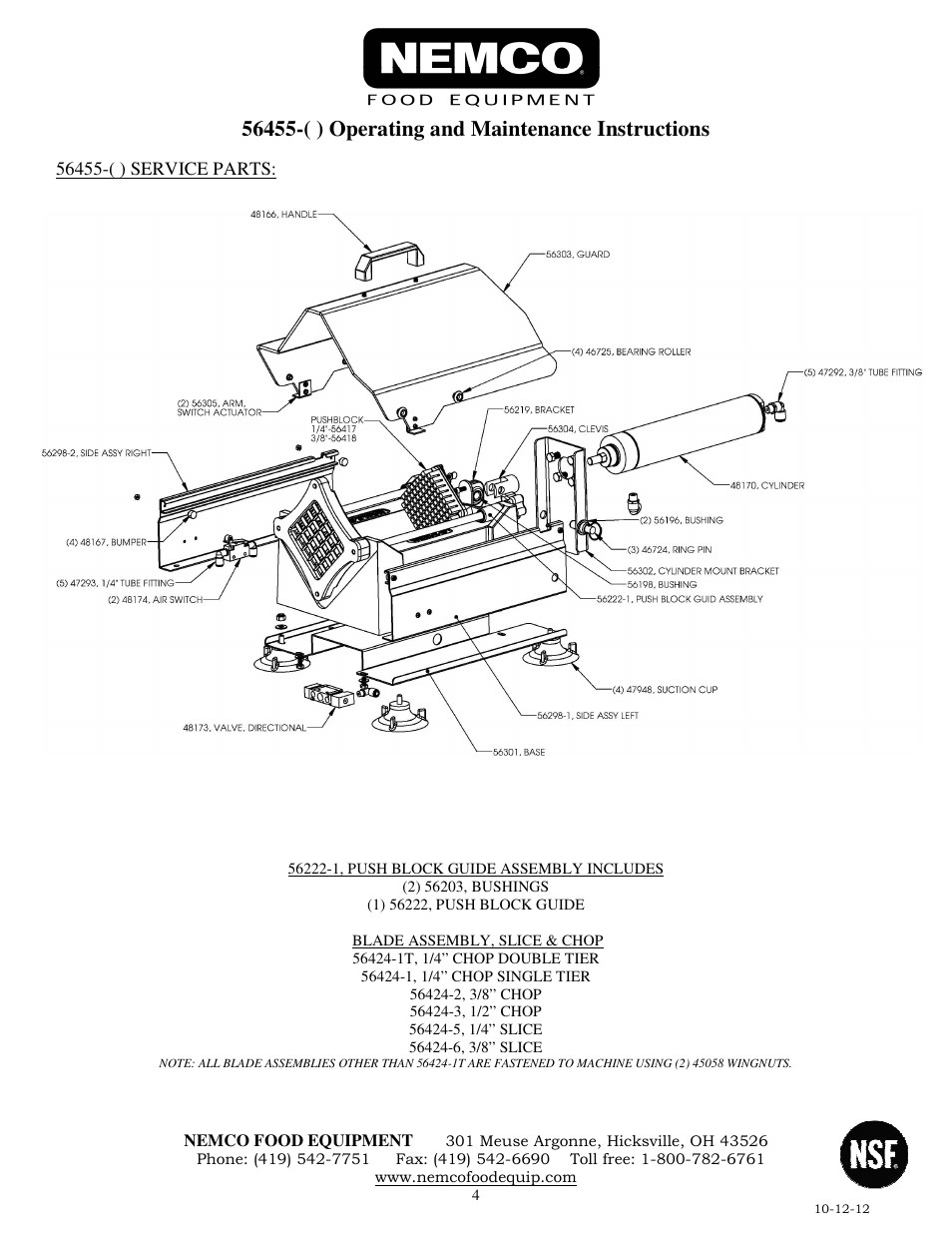 Nemco Food Equipment Monster Airmatic FryKutter - Operations Manual User Manual | Page 4 / 4