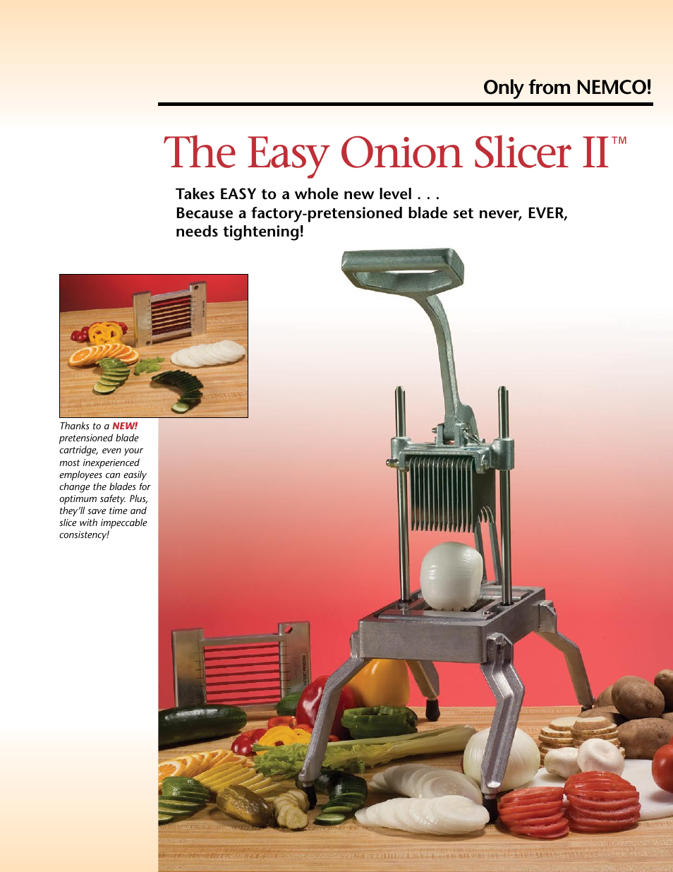 Nemco Food Equipment Easy Onion Slicer II - Spec Sheet User Manual | 2 pages