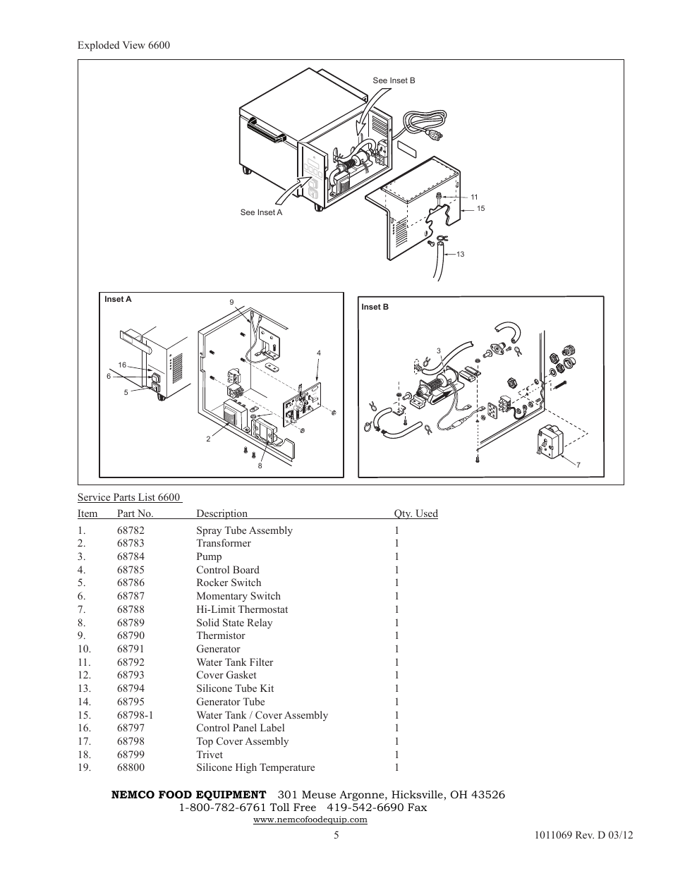 Nemco Food Equipment Super Shot - Operations Manual User Manual | Page 5 / 5