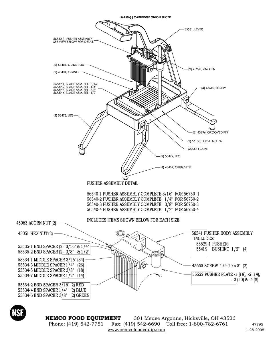 Nemco Food Equipment Easy Onion Slicer II - Operations Manual User Manual | Page 2 / 2