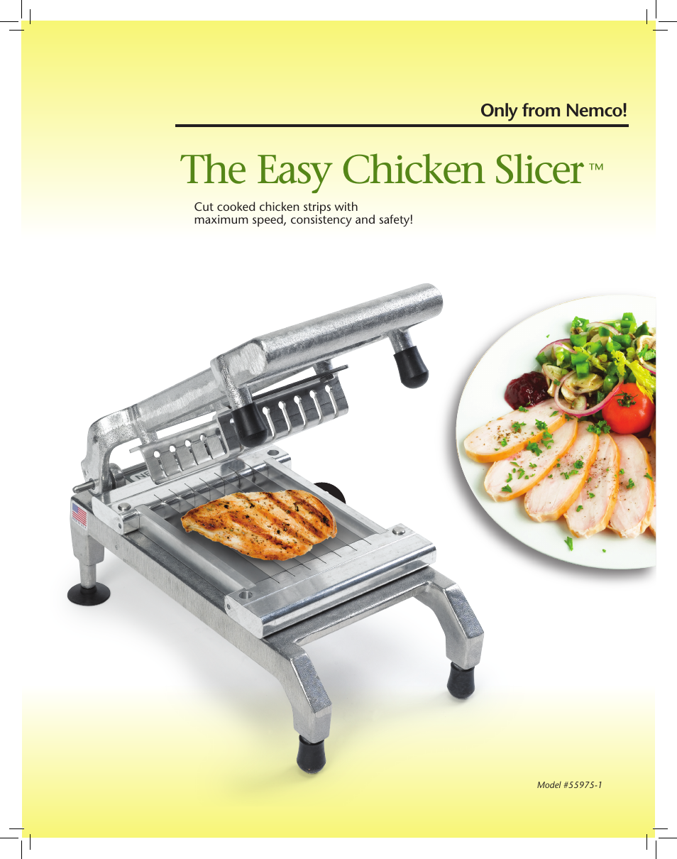 Nemco Food Equipment Easy Chicken Slicer - Spec Sheet User Manual | 2 pages