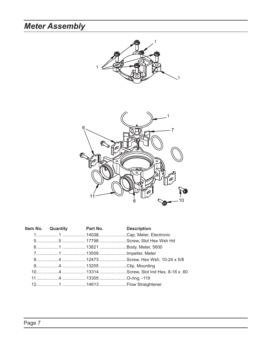 Meter assembly | Peerless Water 30 FME-XTR Series - Service-Owners Manual User Manual | Page 8 / 14