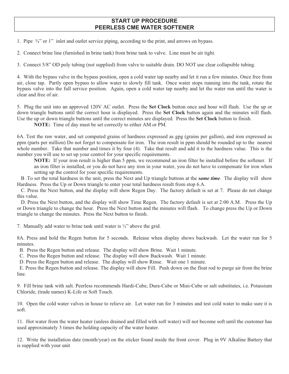 Peerless Water 30 CME Series - Service Manual User Manual | Page 5 / 20
