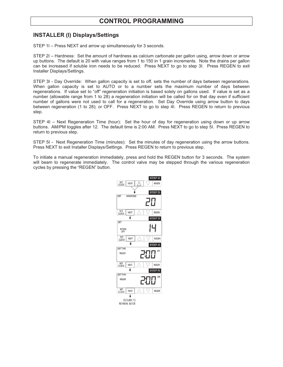 Control programming | Peerless Water 30 CME Series - Service Manual User Manual | Page 6 / 20