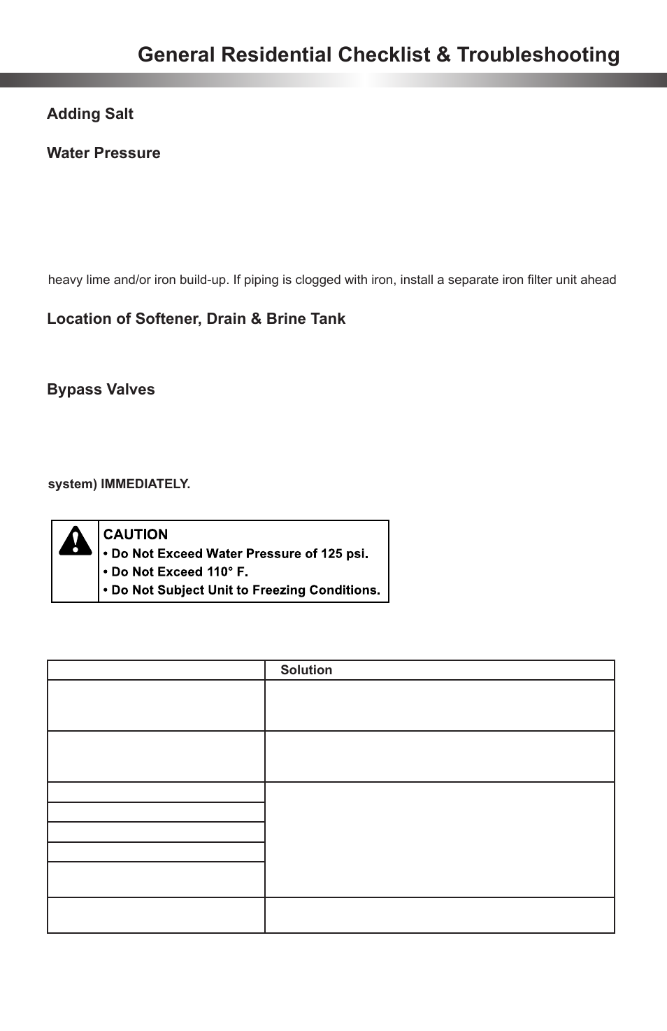 General residential checklist & troubleshooting | Peerless Water 5600_5600 Econominder - Owner’s Manual User Manual | Page 5 / 6