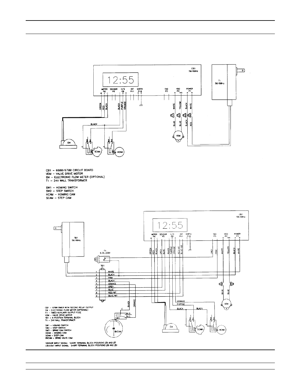 Model 6700 downflow, Downflow valve wiring diagram | Peerless Water 6700 - Service Manual User Manual | Page 13 / 32