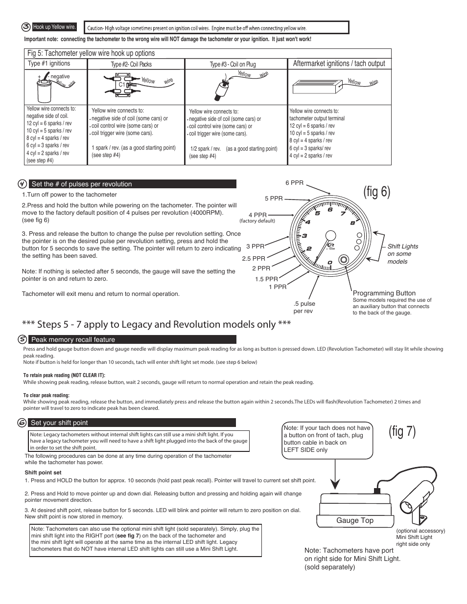 Fig 6), Fig 7) | Speedhut 3-3_8 inch Tachometer User Manual | Page 2 / 3