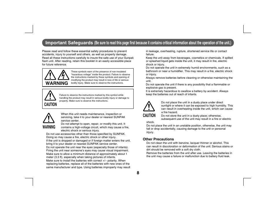 Sunpak RD2000 User Manual | 6 pages