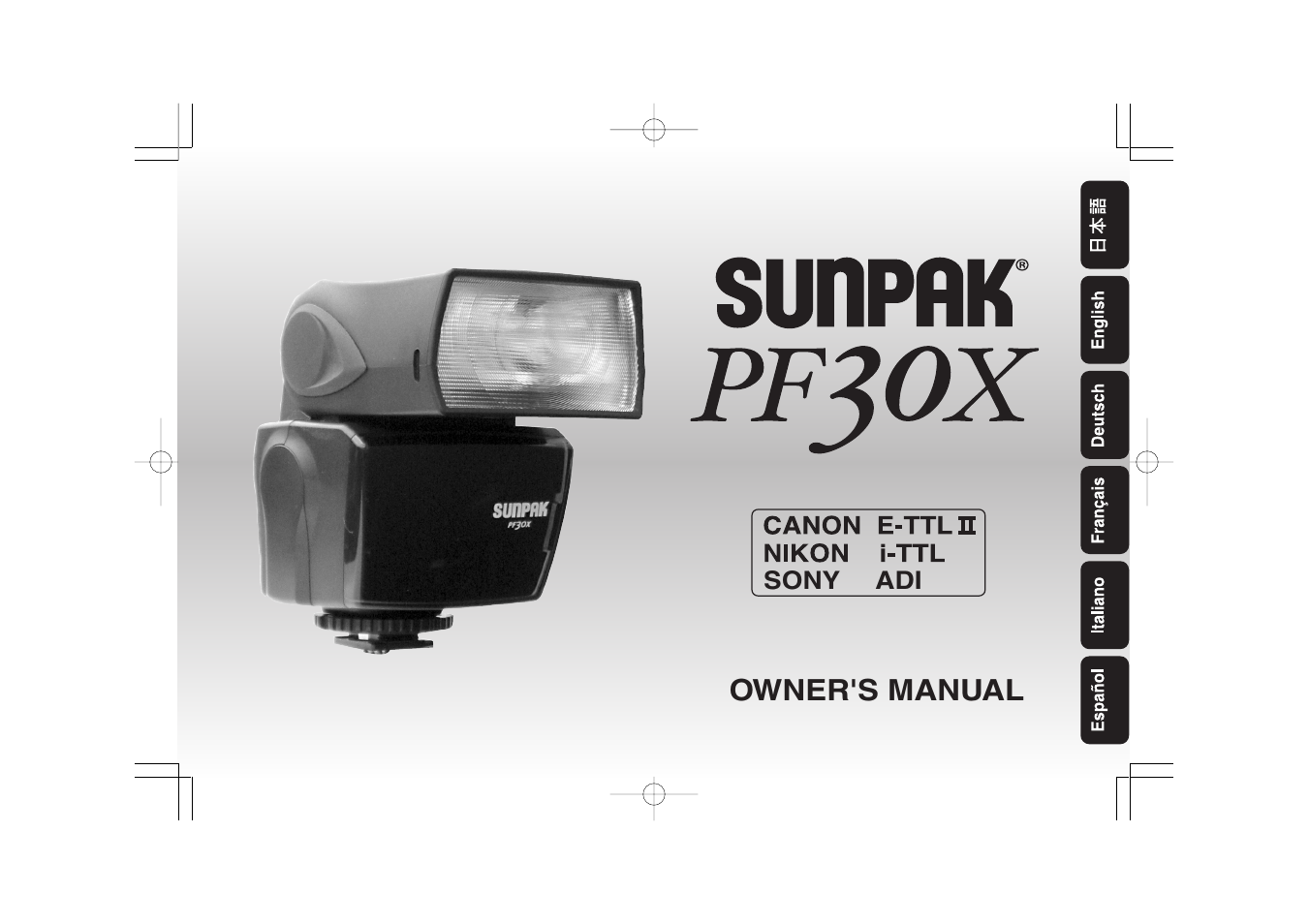 Sunpak PF30X User Manual | 9 pages