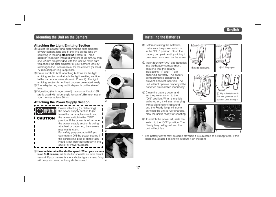 Important | Sunpak auto 16R pro User Manual | Page 5 / 11