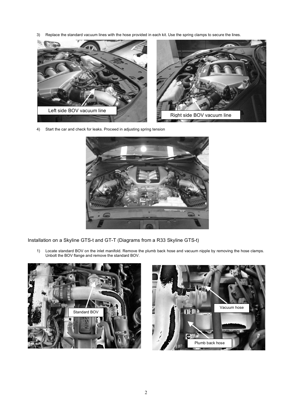Turbosmart BLOW OFF & BYPASS VALVE KITS - Dual Port for: Nissan (Skyline GT-S and GT-R: R32, R33, R34, R35 – excluding R32GTS-t) User Manual | Page 2 / 4