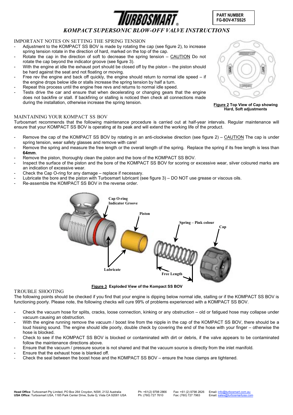 Kompact supersonic blow-off valve instructions | Turbosmart BLOW OFF VALVES - Supersonic – Kompact User Manual | Page 2 / 3