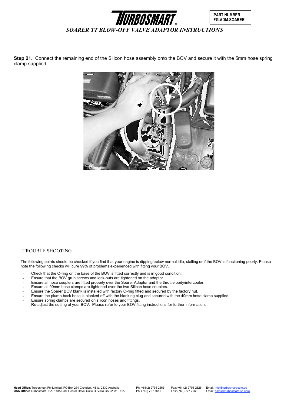 Soarer tt blow-off valve adaptor instructions | Turbosmart BOV ADAPTERS - Toyota Soarer User Manual | Page 6 / 7