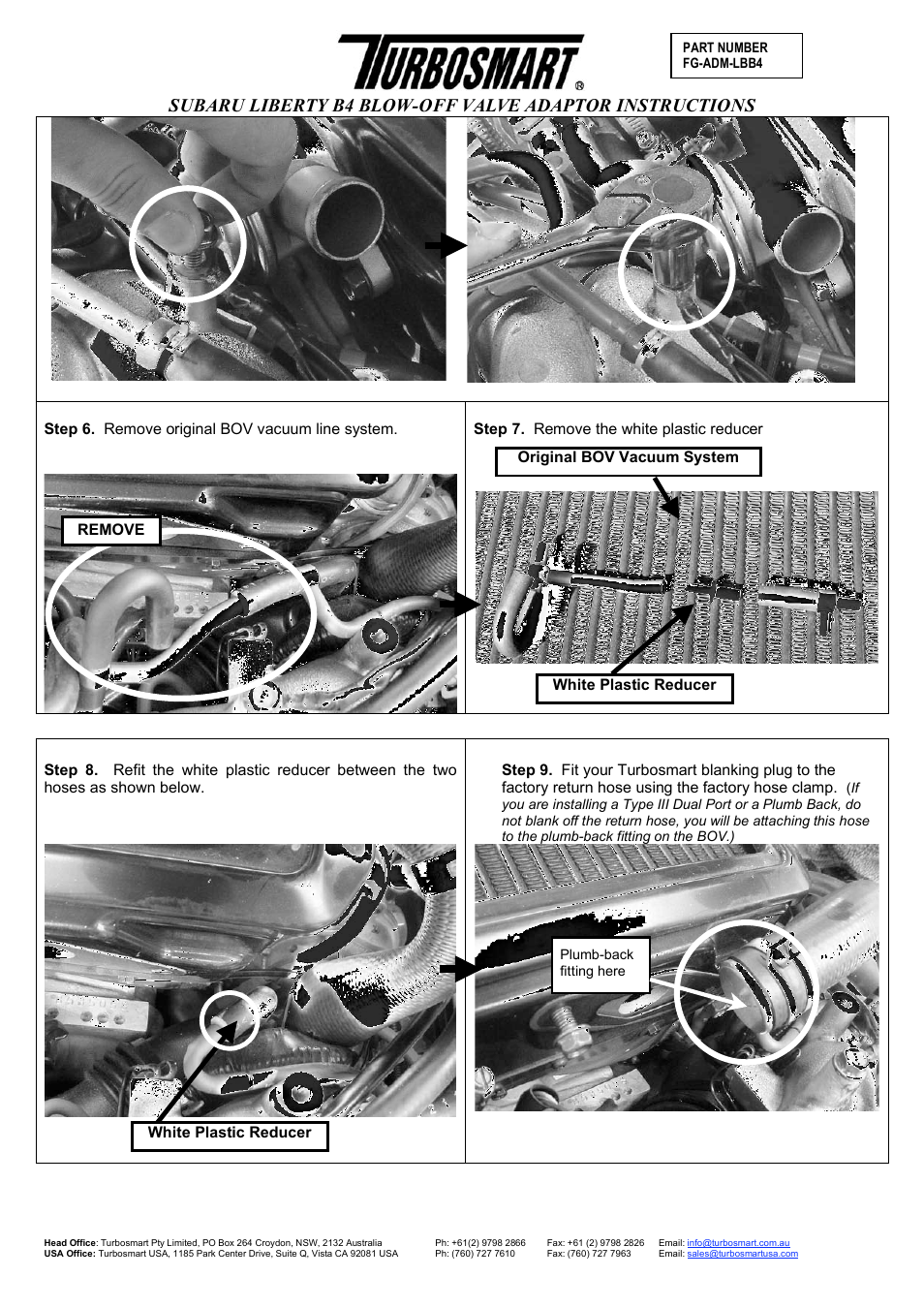 Turbosmart BOV ADAPTERS - Subaru Liberty (Legacy) B4 User Manual | Page 2 / 4