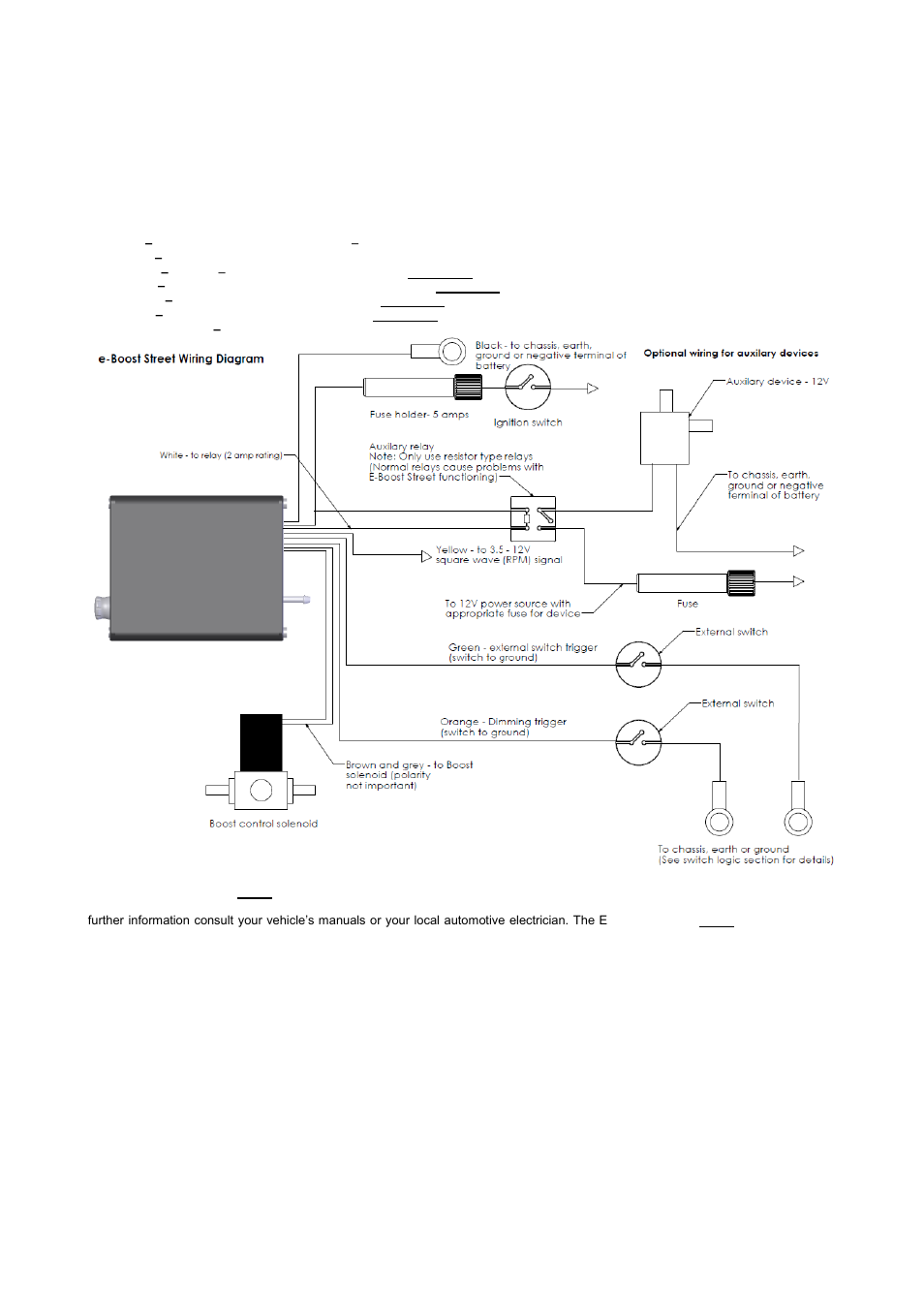 Installation, Wiring rpm signal connection (optional), Wiring | Rpm signal connection (optional) | Turbosmart BOOST CONTROLLERS – ELECTRONIC - e-Boost STREET 40psi – Complete Manual User Manual | Page 3 / 20
