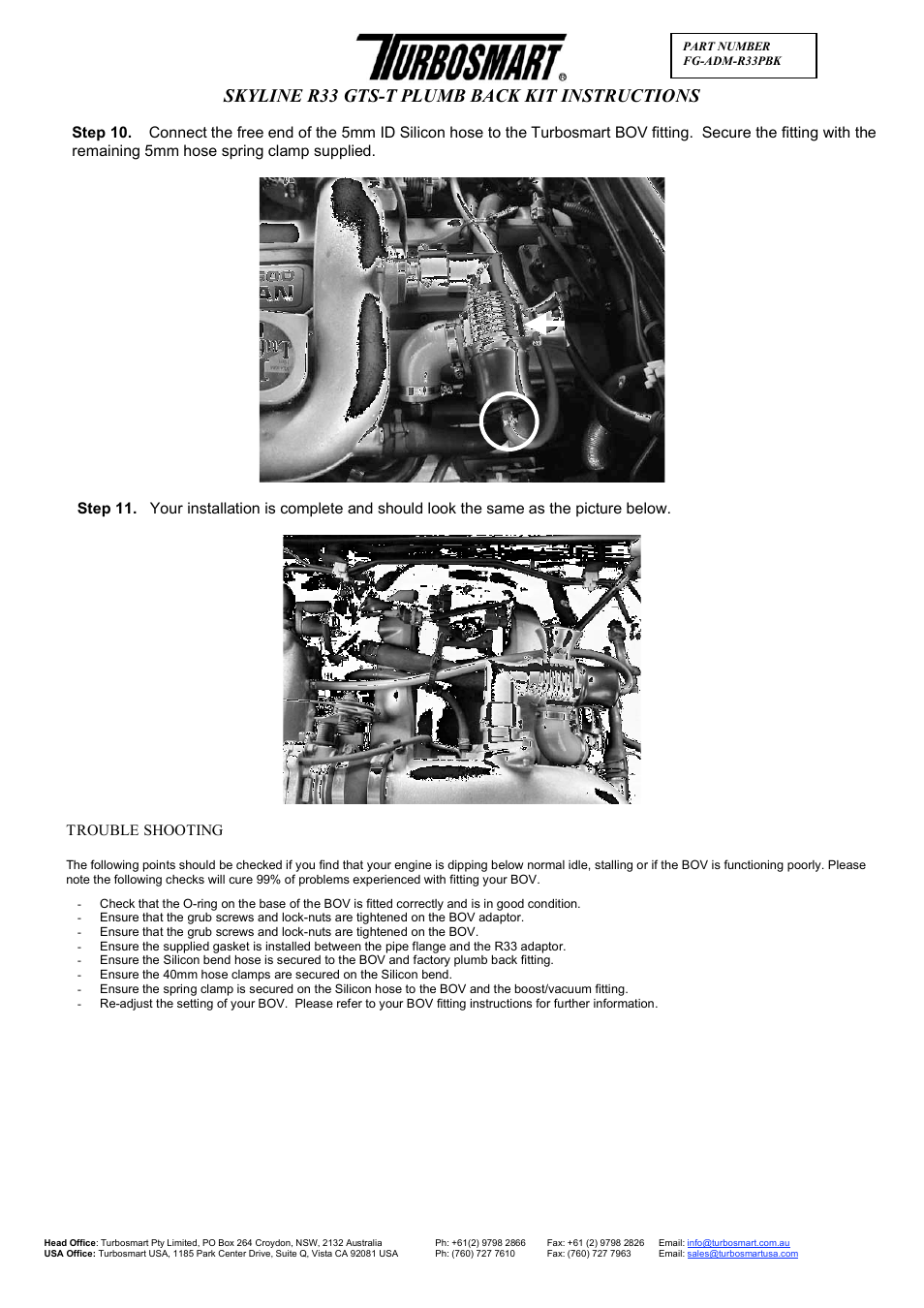 Skyline r33 gts-t plumb back kit instructions | Turbosmart BOV ADAPTERS - Nissan Skyline R33 Plumb Back User Manual | Page 2 / 3