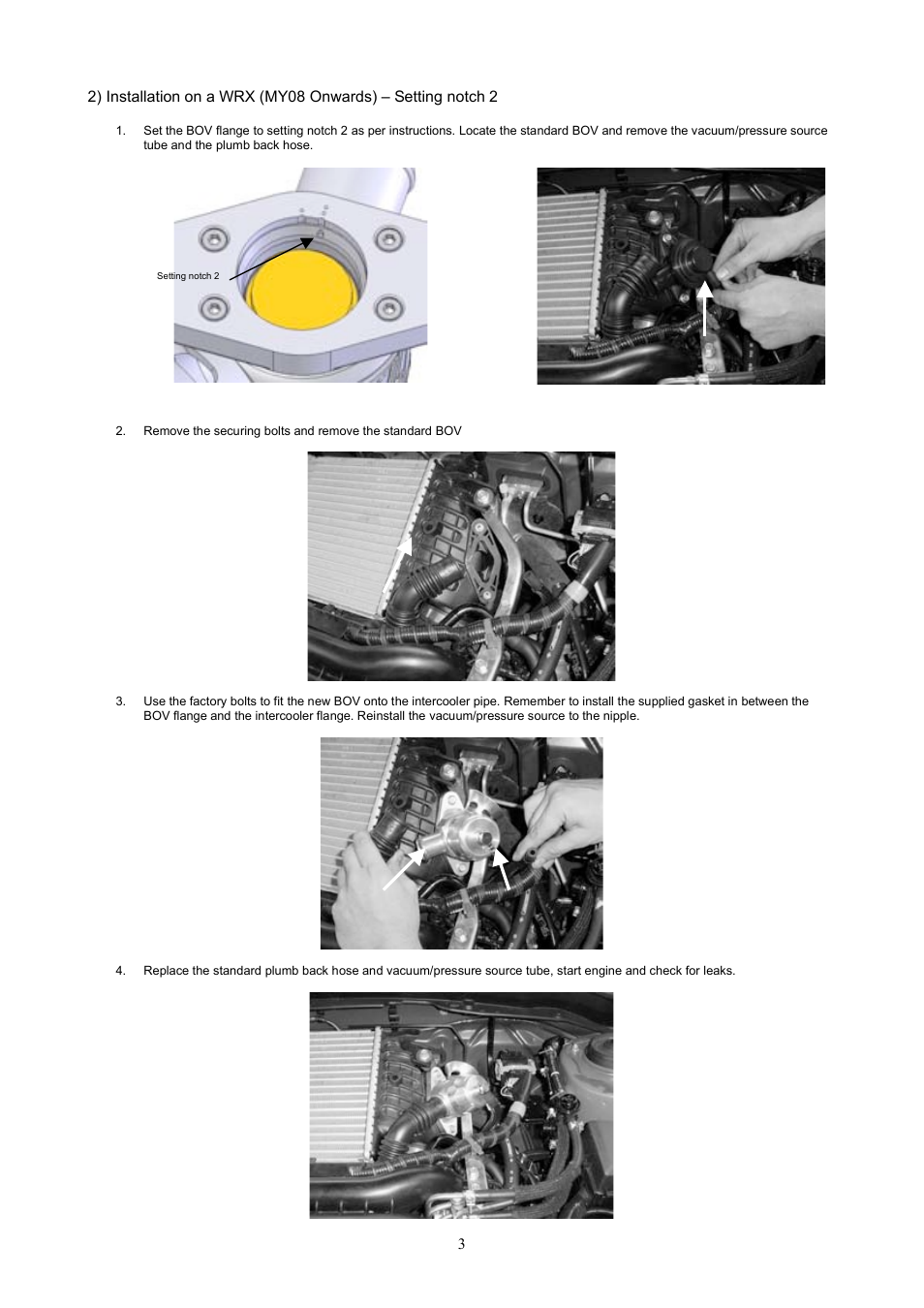 Turbosmart BLOW OFF & BYPASS VALVE KITS - Dual Port for: Subaru WRX (08+), Liberty_Legacy, Mazdaspeed_MPS 3, 6, CX7 User Manual | Page 3 / 6