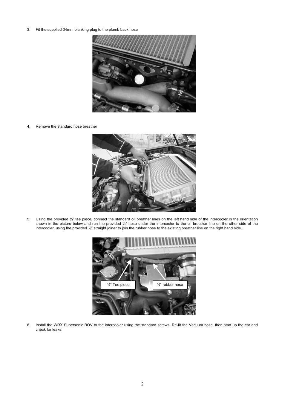 Turbosmart BLOW OFF & BYPASS VALVE KITS - Supersonic for: Subaru WRX (01-07), STi (01-08), Forester XT (06) User Manual | Page 2 / 3