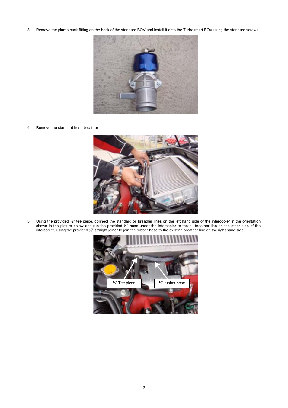 Turbosmart BLOW OFF & BYPASS VALVE KITS - Dual Port for: Subaru WRX (01-07), STi (01-08), Forester XT (06) User Manual | Page 2 / 4