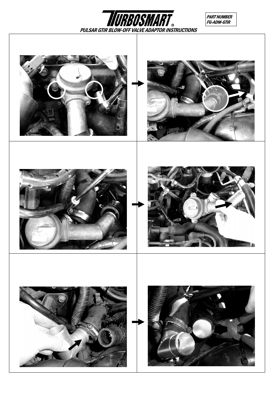 Pulsar gtir blow-off valve adaptor instructions | Turbosmart BOV ADAPTERS - Nissan Pulsar_Sunny GTiR User Manual | Page 3 / 6